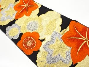 紅葉に梅模様織出し袋帯